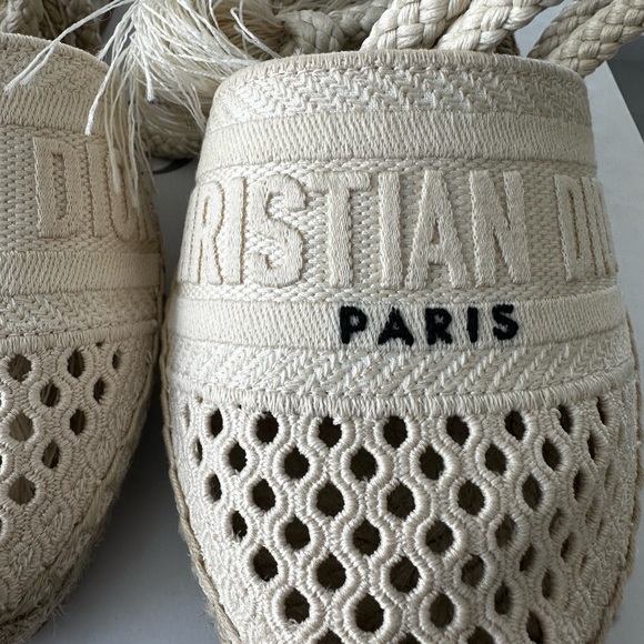Shoes Christian Dior Granville Wedge Espadrilles New in Box - Picture 8 of 8